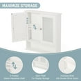 thumbnail image 6 of 30" Bathroom Vanity with Matching Mirror Medicine Cabinet Combo Set, Modern Bathroom Storage Cabinet with Ceramic Sink, Wall-Mounted Medicine Cabinet for Bathroom, White, 6 of 10
