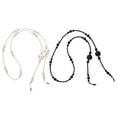 thumbnail image 3 of 2pcs Gafas de perlas largas Cuerdas colgantes Pearl White Pearl Lanyard (Blanco Negro), 3 of 5