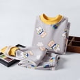 thumbnail image 3 of CUZIBR Toddler Unisex Kids Boys Girls Winter Warm Lined Cartoon Floral Dinosaur Print Tops Shirt Sweatpants Jogger 2PCS Sets Holiday Dailywear For Child, 3 of 3