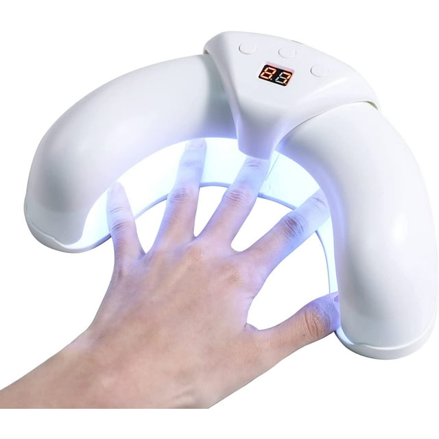 Lámpara de uñas de gel UV LED de 36 W con 3 temporizadores y diseño ajustable que evita que las manos se oscurezcan. Color blanco.