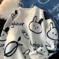 thumbnail image 4 of Cartoon Rabbit Y2k Harajuku Kawaii Retro Cute Round Neck Pullover Sweater Pattern Knitted Warm Loose Oversized Sweatshirt Women  FGS, 4 of 7