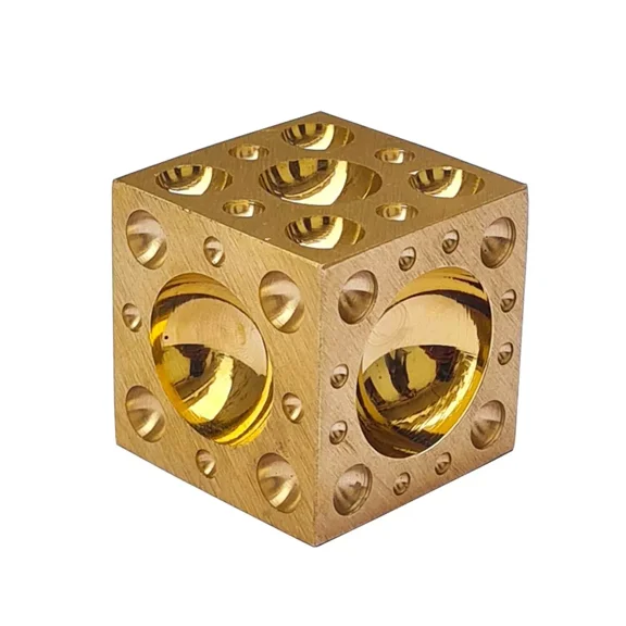 Brass Doming Block 1.1/2" x 1.1/2" x 1.1/2" Dapping -Jewelry Forming Tool