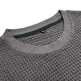 thumbnail image 5 of Men's Crew Neck Short Sleeve Pullover Waffle Knit Shirts Daily Comfortable Fitted Basic T-Shirt-Gray-2XL, 5 of 5