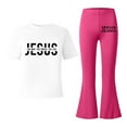 thumbnail image 5 of G`irls Clothes 2 Piece Cute Jesus T-shirt & Flared Pants/Cargo Pants Spring Outfits for Teen G`irls 5-14Y, 5 of 5