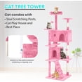 thumbnail image 6 of FDW 70in Cat Tree Tower, Scratch Posts, Condo, Toys,Perfect for Active Cats,Pink, 6 of 7