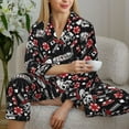 thumbnail image 6 of Balery Vintage Skull Casino Pattern Pajama Sets for Women Long Sleeve 2 Piece Sleepwear Loungewear Sets Soft PJ's with Pockets Long Sleeve Comfy Pj Sets-Medium, 6 of 7