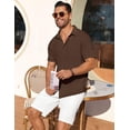 thumbnail image 2 of COOFANDY Men's Short Sleeve Knit Shirts Summer Beach Shirt Wedding Untucked No Iron Shirts, 2 of 7