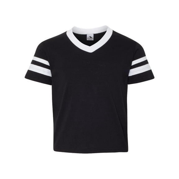 Augusta Sportswear Boys' Standard Youth Sleeve Stripe Jersey, Black/White, Medium