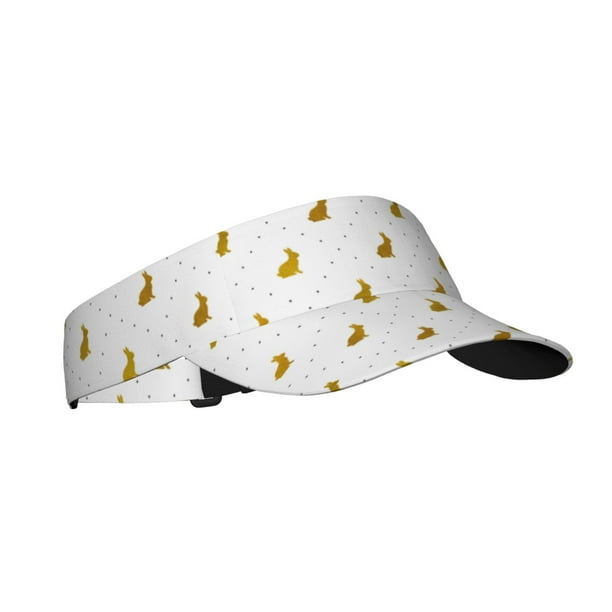 Fotbe Gold Rabbit Visera Deportiva con Diseño, Gorra Abierta Ajustable de Algodón para Mujer y Hombre