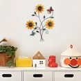 thumbnail image 4 of Metal Sunflower Garden Wall Hanging Wrought Iron Ornament Wall Decoration, 4 of 5