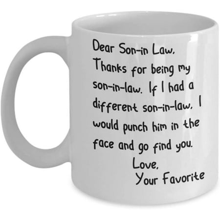 

Dear Son in Law Mug Face Punch Mug for Crazy Brother Funny Inappropriate Sarcastic Mugs Gag Gifts for Men Hilarious Coffee Cups