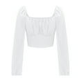thumbnail image 5 of hotojiny Womens Going Out Tops Trendy Long Sleeve Cropped Shirts Summer Spring Fashion Clothes Casual Square Neck Slim Tops, 5 of 7