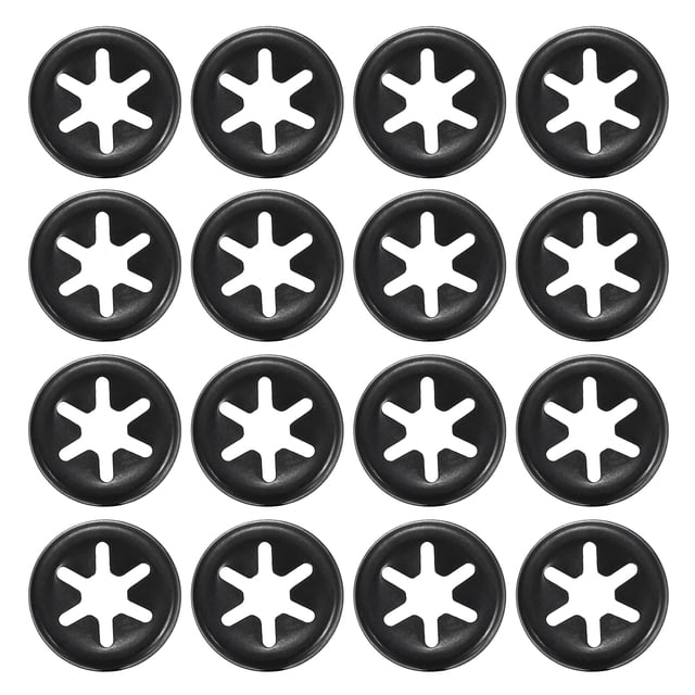 Uxcell 110Pcs Internal Tooth Lock Washers, M4 ID 12mm OD Star Locking Washer Quick Speed Retaining Clips Fasteners for Machinery, Automobile, Industrial Use, Flipped Edge