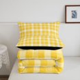 thumbnail image 5 of Manfei Modern Checkered Twin Comforter Sets,Geometric Plaid Bedding Set,Yellow White,Black Reversible,2pcs,1 Comforter and 1 Pillowcase,2pcs,1 Comforter and 1 Pillowcase, 5 of 7