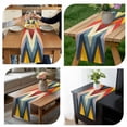thumbnail image 2 of Abstract Geometric Table Runner 13x48 inch National Style Vintage Blue Stripe Cotton Linen Dining Table Runner Ideal for Dresser Kitchen Coffee Tables - Machine Washable, 2 of 9