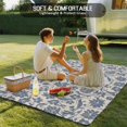 thumbnail image 4 of Light Blue Floral Outdoor Rug for Patio/Deck/Porch, Non-Slip Large Area Rug 6 x 9 Ft, Rustic Vintage Flowers Botanical Spring Indoor Outdoor Rugs Washable Area Rugs, Camping Rug Carpet Runner, 4 of 8