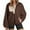 Brown, variant on RQYYD Sweatshirt for Women Oversized Fuzzy Fleece Jacket Color Block Button Long Sleeve Pullover Sherpa Sweatshirts Tops