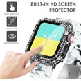 thumbnail image 3 of GHSDFBB 2-Pack Bling Cases with Screen Protector Compatible for Apple Watch 41mm, Fully Paved Diamonds Protective Case for iWatch Series 7 (41mm, Black+Clear), 3 of 7