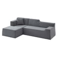 thumbnail image 4 of Miniyam 96" Compression-Packed L-Shaped Sectional Sofa – Easy Delivery & Setup, Plush Corduroy with Premium Comfort (Dark Gray, Left Facing), 4 of 10