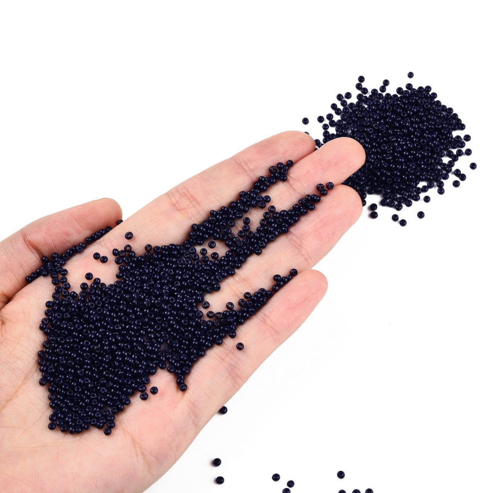 11/0 Grade A Round Glass Seed Beads Baking Paint Dark Blue 2.3x1.5mm Hole: 1mm about 48500pcs/pound