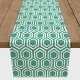 thumbnail image 3 of Creative Products RoughHexagon Pattern Teal 16x72 Poly Twill Table Runner, 3 of 3