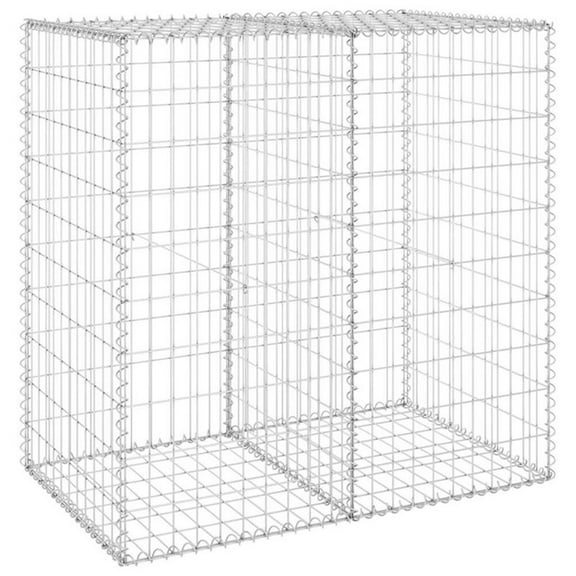 Pemberly Row 39.4"x23.6"x39.4" Galvanized Steel Silver Gabion Wall with Covers