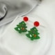 thumbnail image 3 of 1 par de alfileres de plata de dibujos animados peculiares pendientes de Navidad pendientes de regalo árbol de Papá Noel muñeco de nieve pendientes coloridos joyería (estilo 1) Sincero Electrónica, 3 of 4