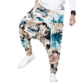 thumbnail image 4 of KOMOO Unisex Harem Pants Elastic Waist Band Printed Pockets Bottoms Jogger Sport Hip Hop Trousers, 4 of 8