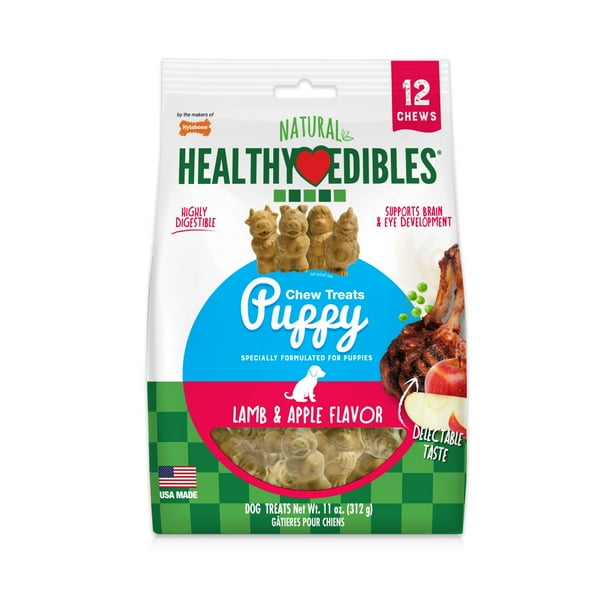 Nylabone Healthy Edibles Puppy Natural Long Lasting Dog Chew Treats 12 count Small/Regular Up