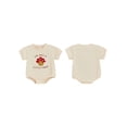 thumbnail image 2 of Infant Newborn Baby Boy Summer Jumpsuit Short Sleeve Round Neck Letter Mushroom Embroidered Romper, 2 of 9
