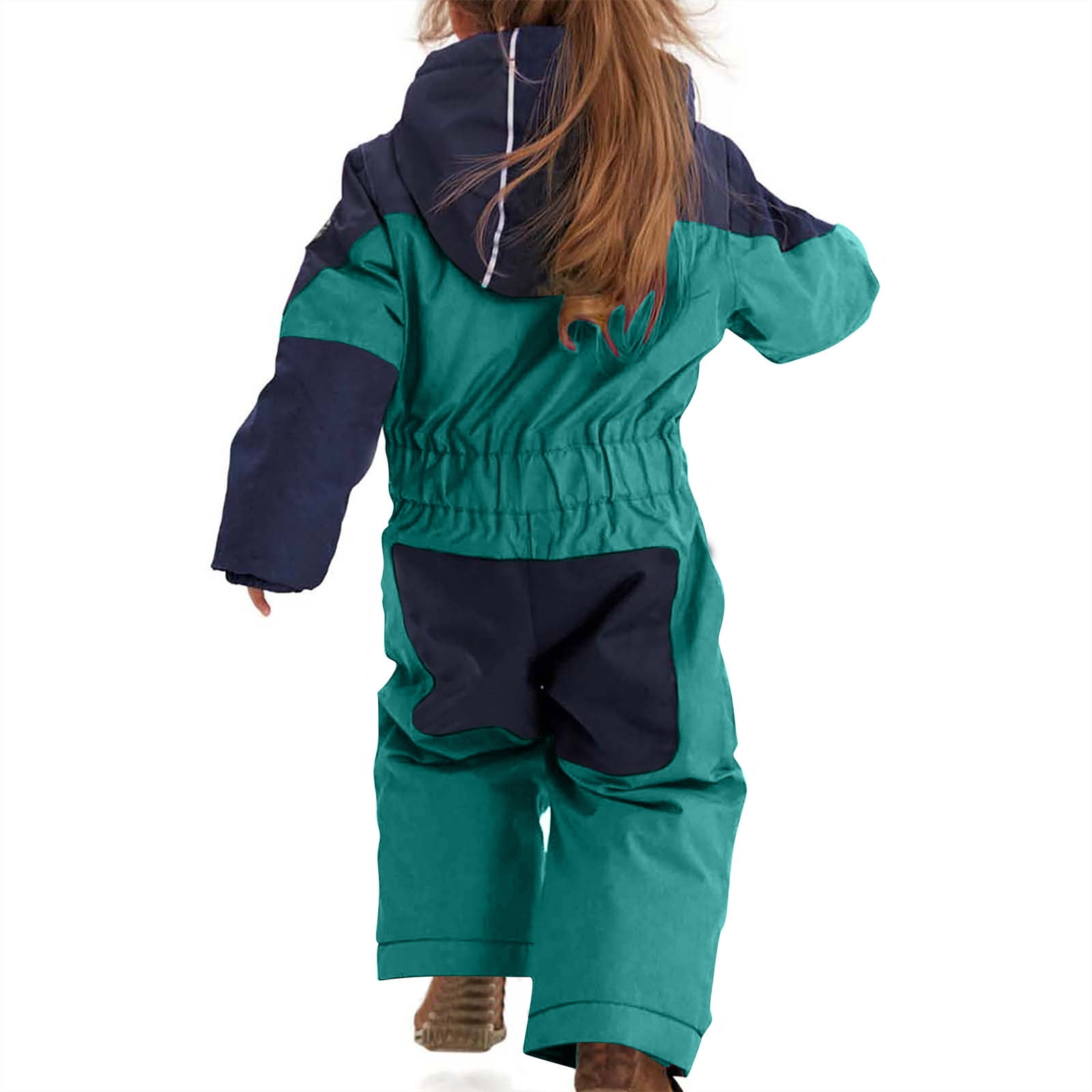 FNFYFH Girls Boys One Piece Snowsuit Waterproof Windproof Ski Snow Hooded Coveralls Winter Outdoor Jumpsuits