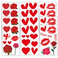 thumbnail image 1 of 12 Sheets Waterproof Lasting Tattoo Stickers Water Transfer Temporary Tattoos, Valentine's Day Body Fake Tattoos, 1 of 5