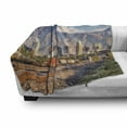 thumbnail image 3 of Landscape Soft Flannel Fleece Blanket, Downtown Salt Lake City Skyline in Utah USA Railroads Mountains Buildings Urban, Cozy Plush for Indoor and Outdoor Use, 50" x 70", Multicolor, by Ambesonne, 3 of 6