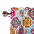 thumbnail image 5 of Valances for Windows, Morocco Boho Colorful Floral Geometric Lattice Distressed Rod Pocket Short Window Valance Curtains Holiday Window Treatment for Kitchen Living Room Bathroom, 60"x18", 5 of 7