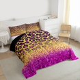 thumbnail image 3 of Homewish Glitter Leopard Print Bedding Comforter Set, Modern Fashion Polkadots Twin Comforter Sets, Gold Fuchsia Diamond Reversible Bedding Set, Super Cozy Room Decor, 2pcs, 3 of 8