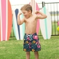 thumbnail image 4 of FORMRS Boys Swim Trunks Quick Dry Mesh Liner Boardshorts Sizes XS-XL, Yellow Floral Flamingo, 4 of 7