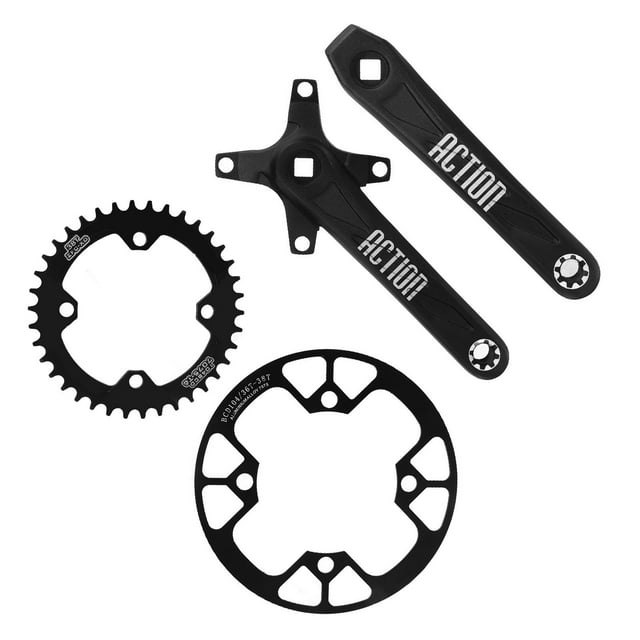 Juego De Bielas 38T 170 Mm, Fuerte Compatibilidad BCD 104 Mm Mecanizado Preciso aleación De Aluminio Juego De Bielas De Bicicleta Liviano Para Bicicletas De Montaña