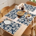 thumbnail image 5 of Blue Flower Placemats Set of 1, Retro Country Farmhouse Blue Floral Linen Non-Slip Place Mats Washable Table Mats for Kitchen Dining Table Decorations Indoor/Outdoor, 5 of 9