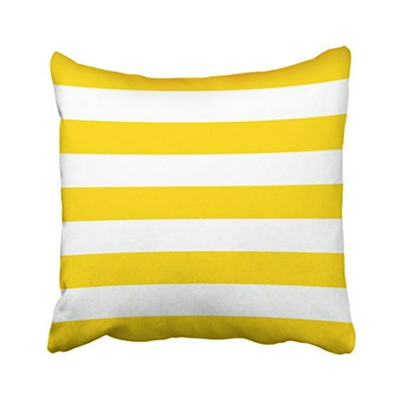 Yellow Striped Pillow - WinHome Square Throw Pillow Covers Sunshine Yellow Nautical Stripes Outdoor Pillowcases Polyester 18 X 18 Inch With Hidden Zipper Home Sofa Cushion Decorative Pillowcase