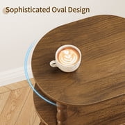YUBO Co.ltd Maliowa 3-Tier Side Table, Small End Table for Living Room Bedroom, Accent Table Nightstand with Storage Shelf for Narrow Spaces, Walnut