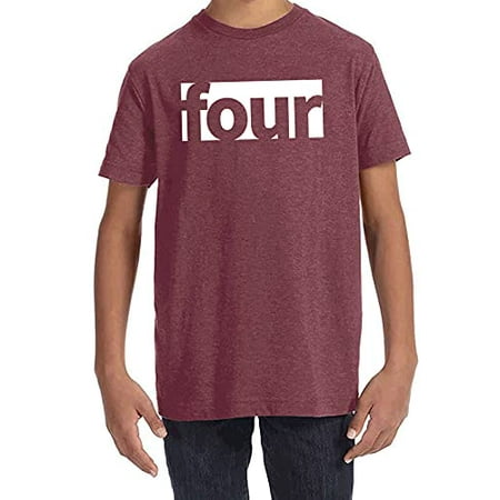 

7 ate 9 Apparel Unisex Kids Four Birthday Shirt for Boys 4 Birthday Shirth Bday Shirt Burgundy Shirt