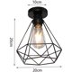 thumbnail image 5 of Lámpara de techo industrial Jaula de diamante de metal Lámpara colgante de araña retro de hierro para sala de estar Dormitorio Decorar la cocina del hogar (Negro) |UHOH, 5 of 5