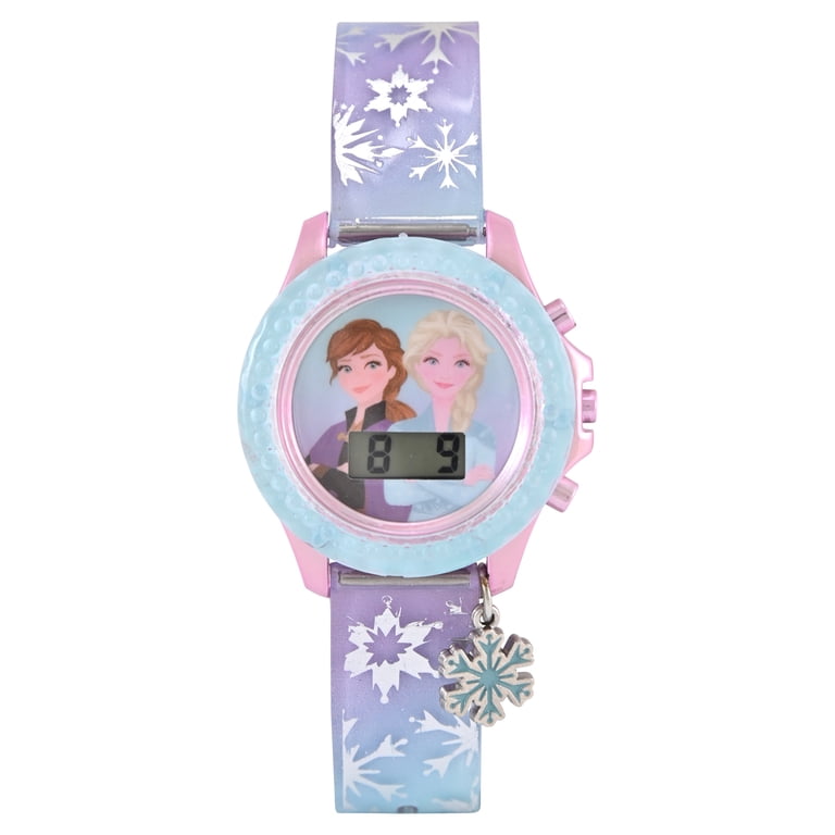 Disney Frozen Elsa and Anna Blue and Purple LCD Watch with