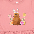 thumbnail image 4 of Inktastic Easter Capybara with Eggs and Flowers Girls Toddler Dress, 4 of 5