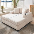 thumbnail image 2 of GARVEE 60" Chaise Lounge Chair Indoor,Oversized Boneless Sofa Bed with Charging Station&Cup Holders & Throw Pillows,Deep Seat Sleeper Couch Reading Chairs,Beige, 2 of 9