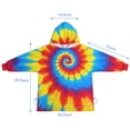 thumbnail image 7 of Colorful Tie Dye Mandala Pattern Blanket Hoodies for Kids 6-13YR Oversize Wearable Blanket Hoodies for Boys Girls Teens, 7 of 7