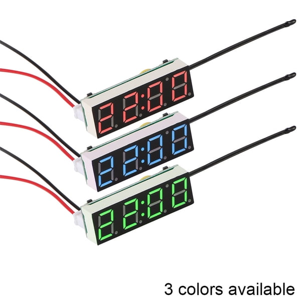 Reloj Eléctrico Para Coche, Temporizador Digital, Reloj De Temperatura Led, Termómetro, Voltímetro, Pantalla Led, Reloj Digital, Luz Verde, Azul Y Roja Noticed VI008628-01
