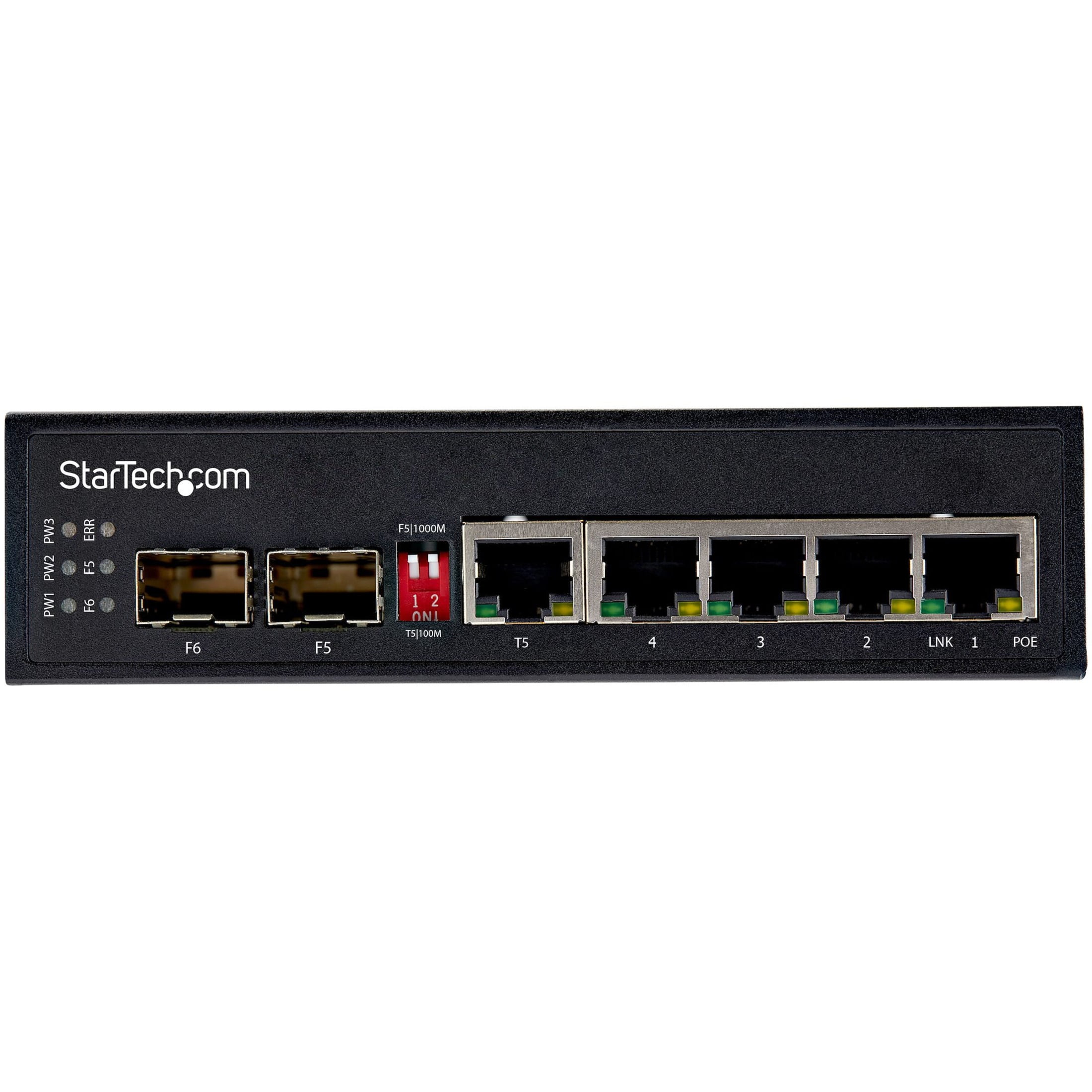 StarTech Industrial 5 Port PoE +2 SFP Gigabit Ethernet Switch IES1G52UPDIN