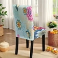 thumbnail image 6 of TSOVTHRID Butterfly Boho Mandala Floral Print Table Cloth with Dining Chair Slipcovers Set Rectangle Tablecloth Stretchable Anti-Dust Chair Protector Cover Kitchen Decor, 5 Pcs, 6 of 7