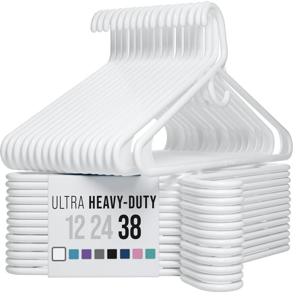 Perchas de ropa NEATERIZE de plástico ultrarresistente, paquete de 38